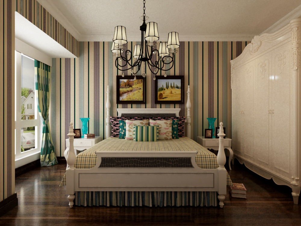 三居 美式风格 效果图 卧室图片来自石家庄业之峰装饰虎子在红山湾134平米美式效果图的分享