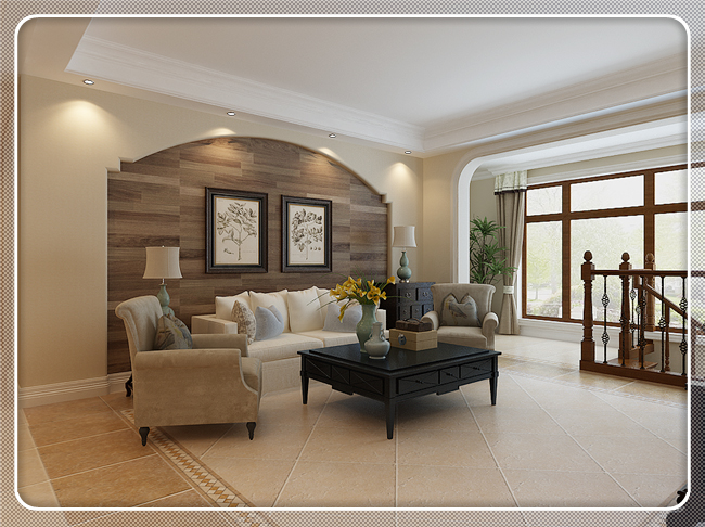 美式 客厅图片来自方林装饰在金地檀溪260平米美式风格的分享