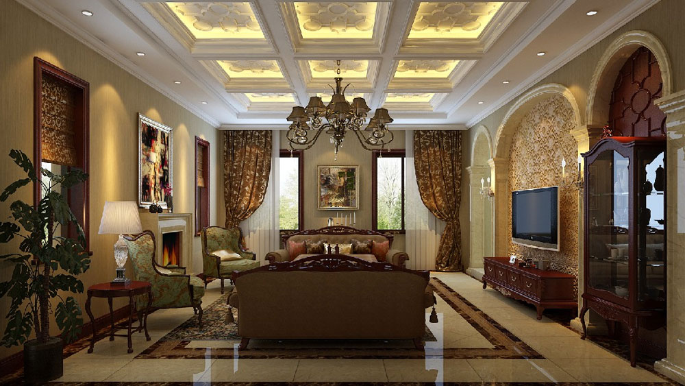 西山华府 别墅 客厅图片来自凌军在西山华府246㎡  欧式古典的分享