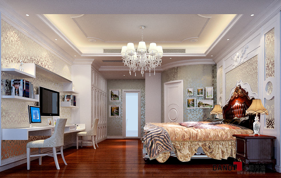 简欧风格 欧式 别墅 80后 豪宅设计 装修公司 卧室图片来自名雕丹迪在香蜜湖1号别墅的分享