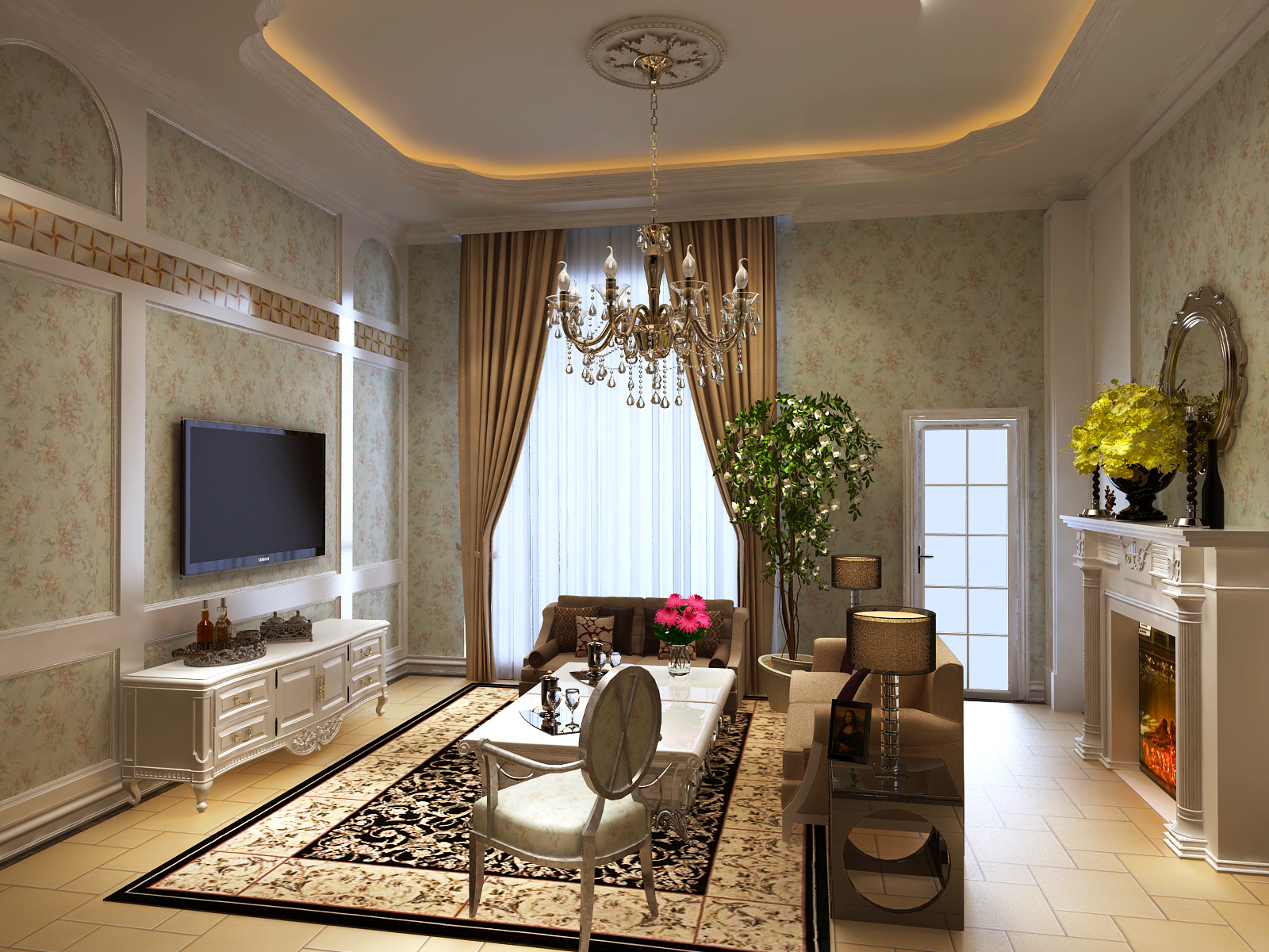 简约 欧式 别墅 客厅图片来自实创装饰上海公司在首创青旅岛尚联排装修的分享
