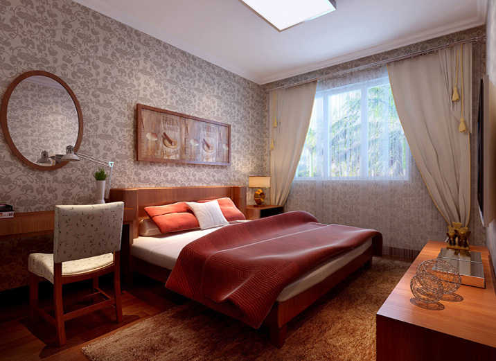 四居室 新中式 古典 旧房改造 卧室图片来自实创装饰集团广州公司在雅居乐富春山居的分享