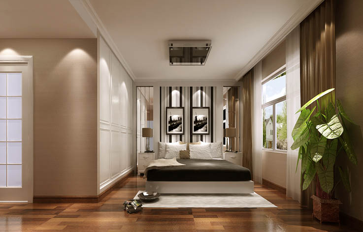 现代风格 三居 80后 卧室图片来自高度国际宋书培在北京风景三居效果图的分享