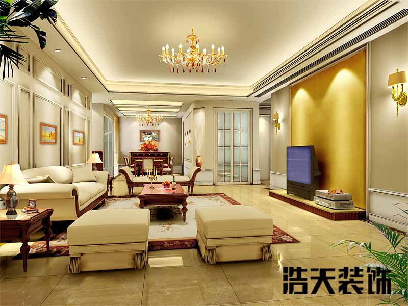 客厅图片来自深圳市浩天装饰在黄庭港湾王先生的分享