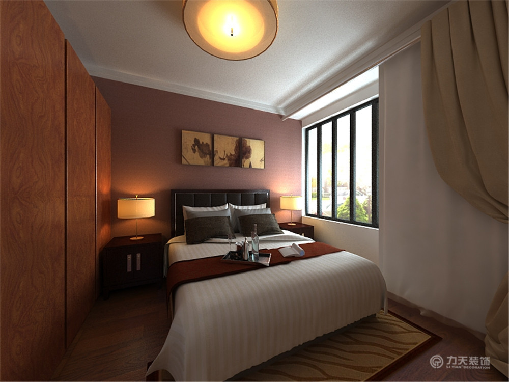 中式 二居 白领 收纳 80后 小资 卧室图片来自阳光力天装饰在宝安江南城-88.00㎡-中式的分享