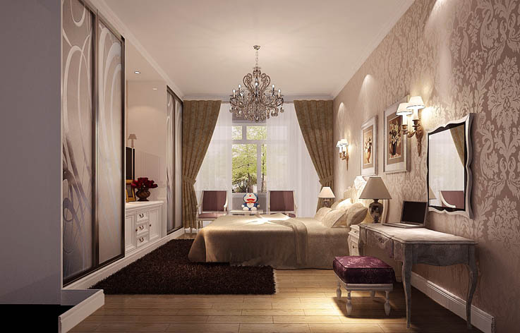 欧式 二居 卧室图片来自高度国际宋书培在北京怡园两居室装饰效果图的分享