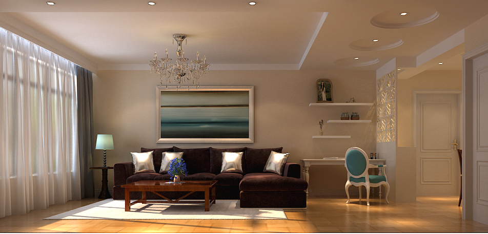 二居 现代 客厅 客厅图片来自方林装饰在文华街三号院90平现代风格的分享