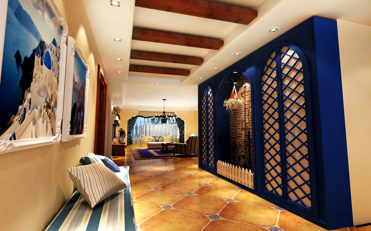 地中海 蓝色 别墅 玄关 玄关图片来自长沙实创装饰范范在情迷地中海的分享
