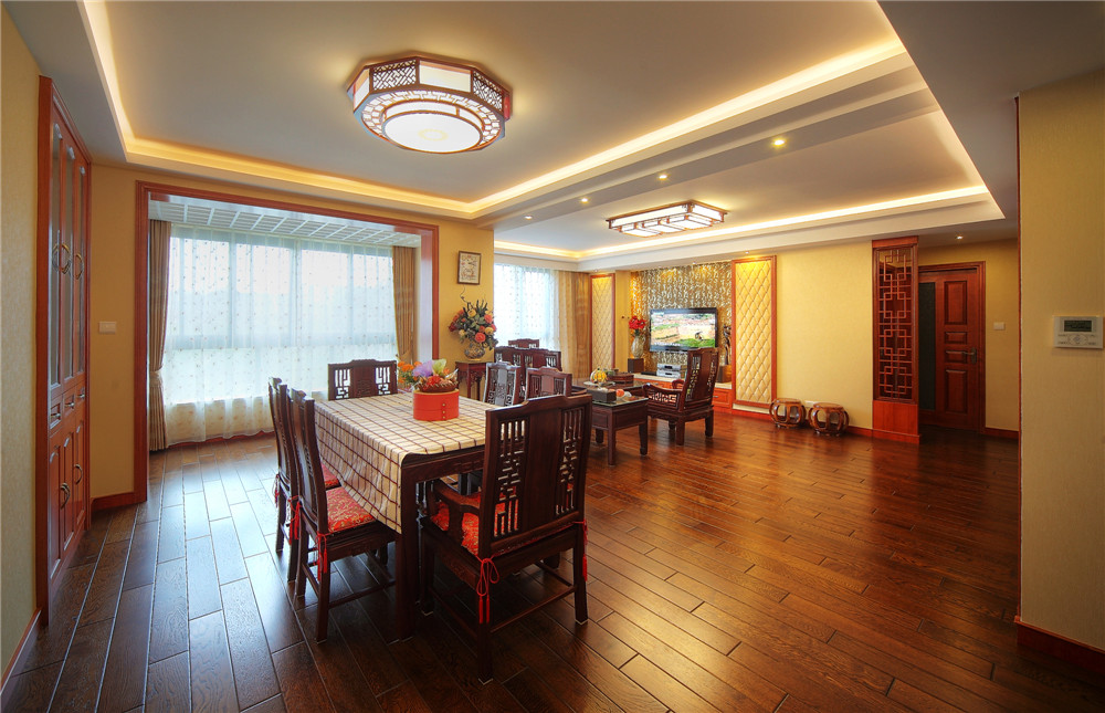 四居室 中式 装修实景 聚通装璜 餐厅图片来自jtong0002在上海招商雍景城里的大户人家！的分享