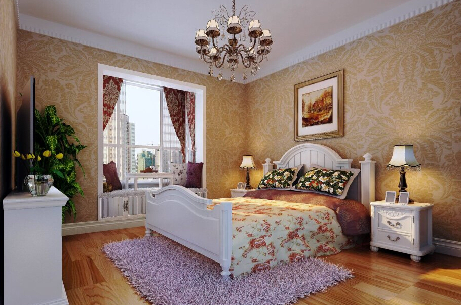 简约 欧式 二居 白领 收纳 80后 小资 卧室图片来自实创装饰百灵在路劲世界城A户型84平米两居的分享