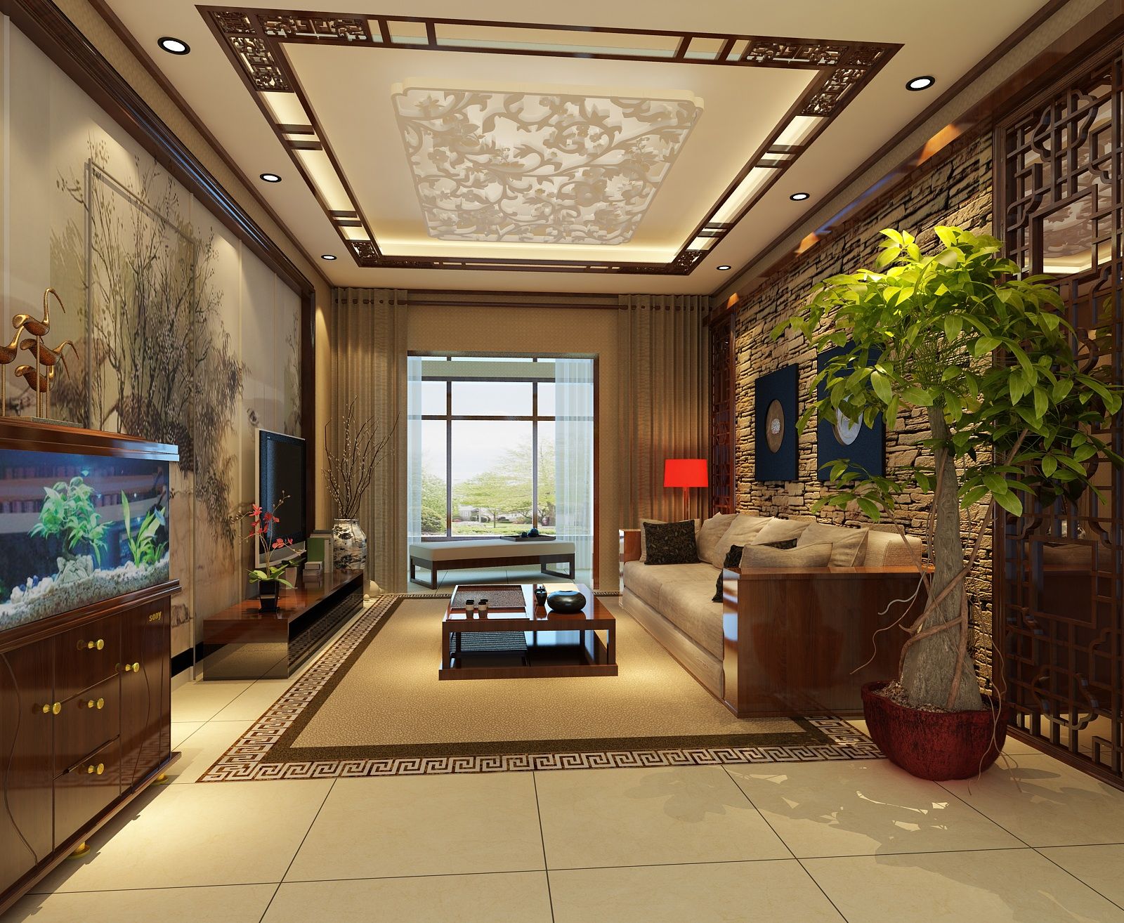 二居 中式 客厅图片来自shichuangyizu在山语城的分享