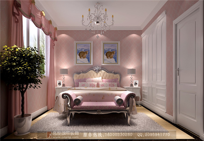 欧式 简约 三居 别墅 80后 小资 卧室图片来自高度国际家居别墅装饰在简欧风的分享