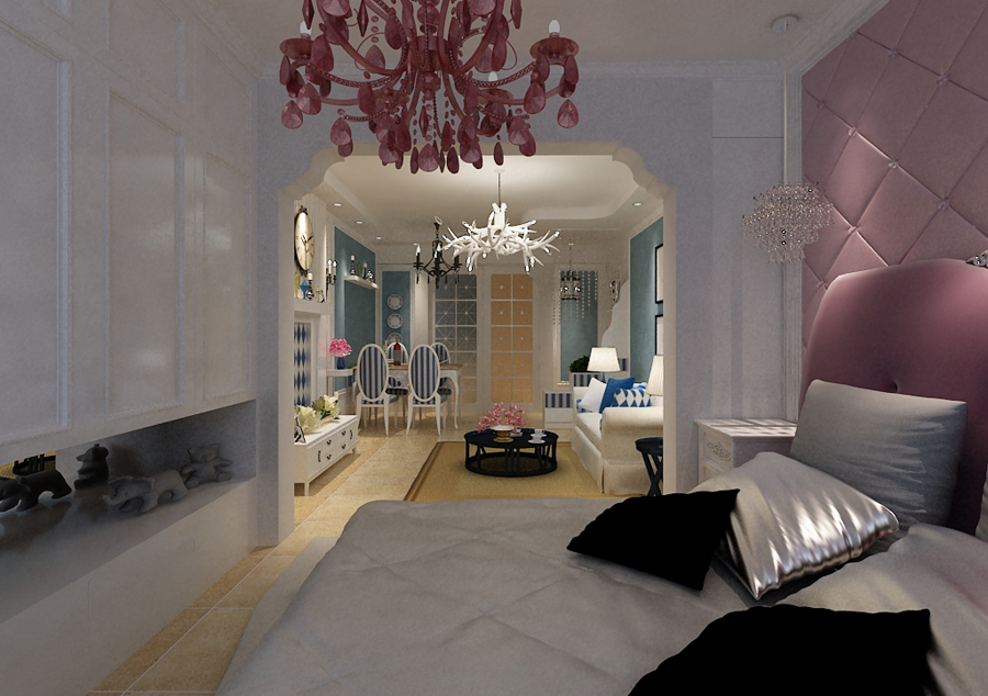 卧室图片来自百家装饰小王在华润置地凯旋门55平的分享