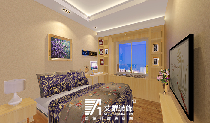 简约 三居 旧房改造 收纳 白领 别墅 80后 卧室图片来自上海艾罗装饰在宝山区文华苑旧房翻新改造装修的分享