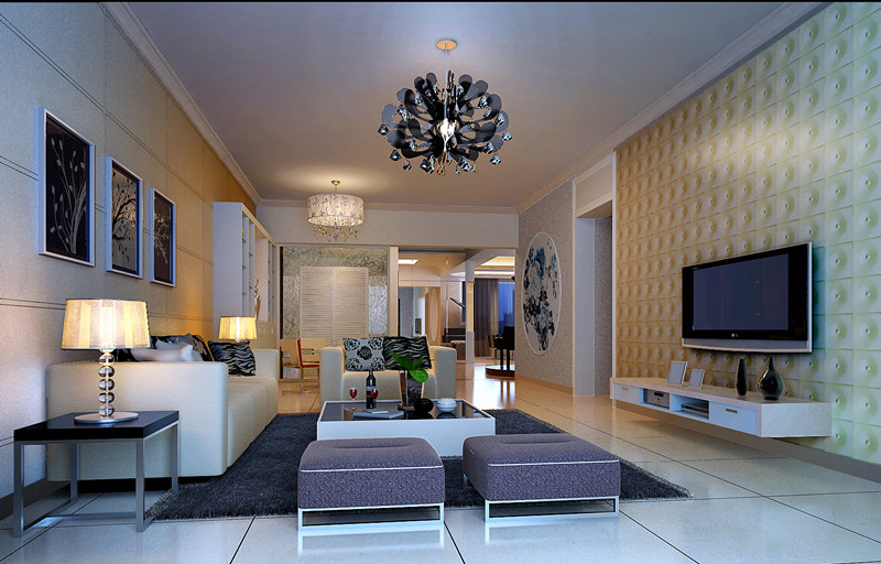 现代简约 凤凰城 四居室 实创装饰 客厅图片来自传承正能量在【凤凰城】200平白色浪漫的家的分享