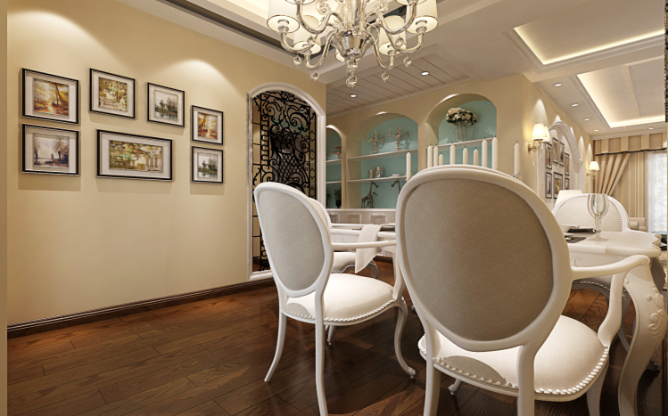 简约 欧式 三居 别墅 餐厅图片来自大宅别墅装修设计在翠提春晓137㎡三居室简欧风格的分享