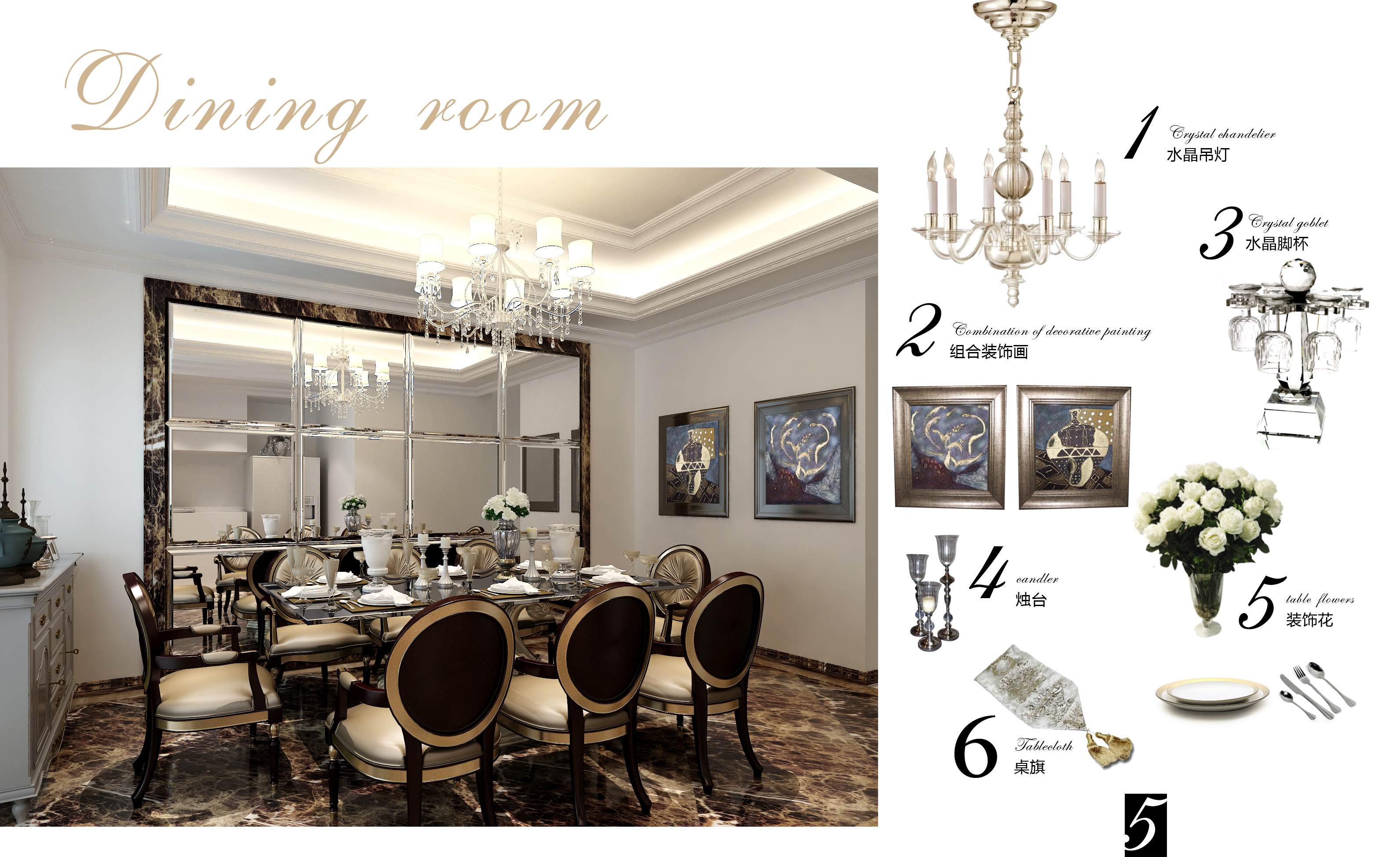 欧式 别墅 餐厅图片来自天津尚层装修韩政在金地紫乐府欧式设计的分享