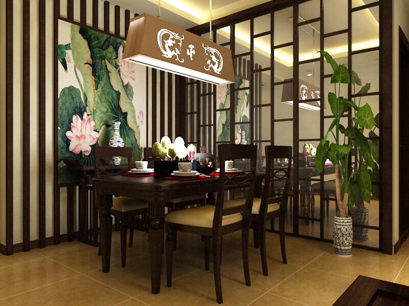 餐厅图片来自郑州实创装饰-黄玲在永威翡翠城新中式两居室装修的分享