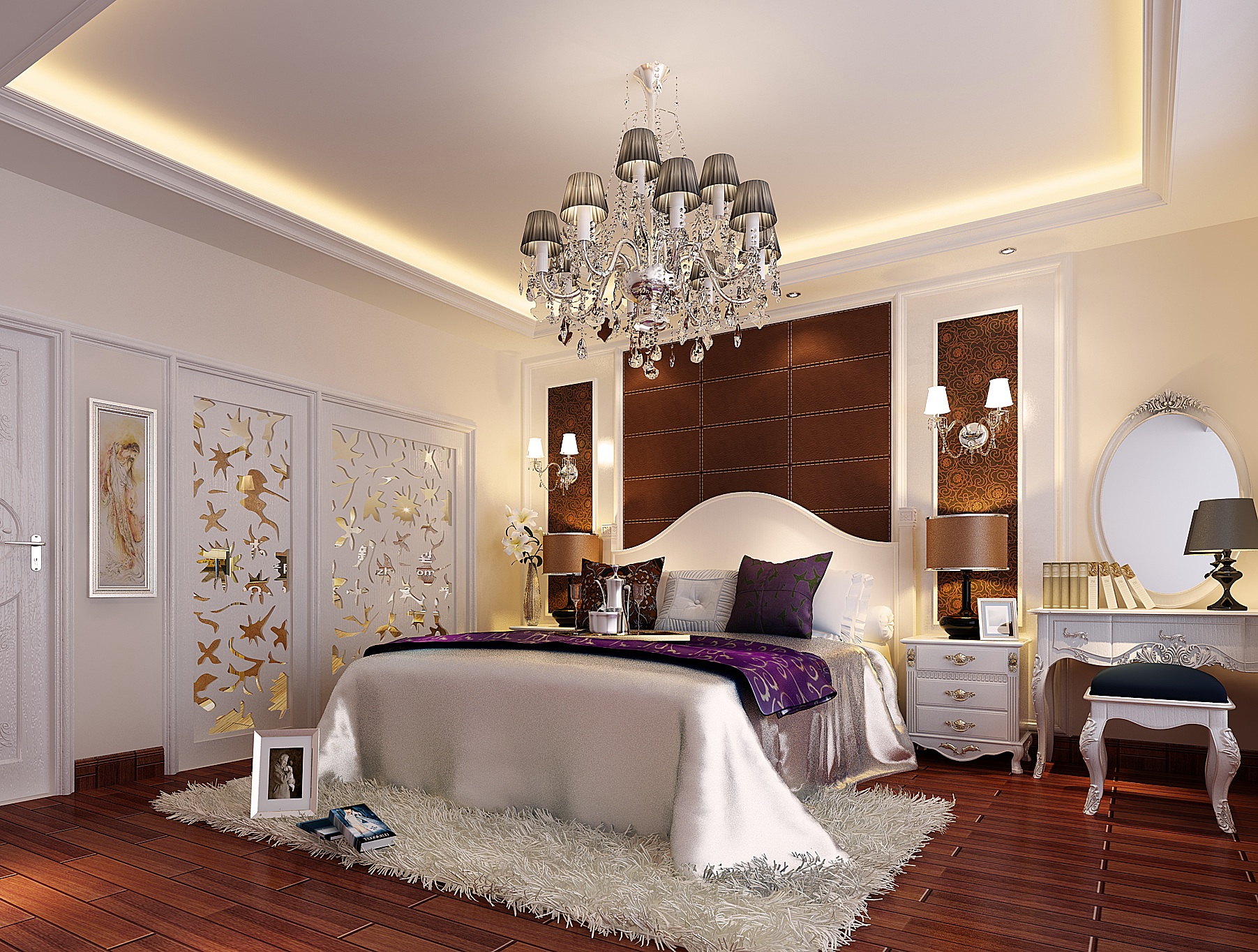 凤凰城凤锦 简欧 四居室 卧室图片来自传承正能量在凤凰城200平简欧的白色温馨的家的分享