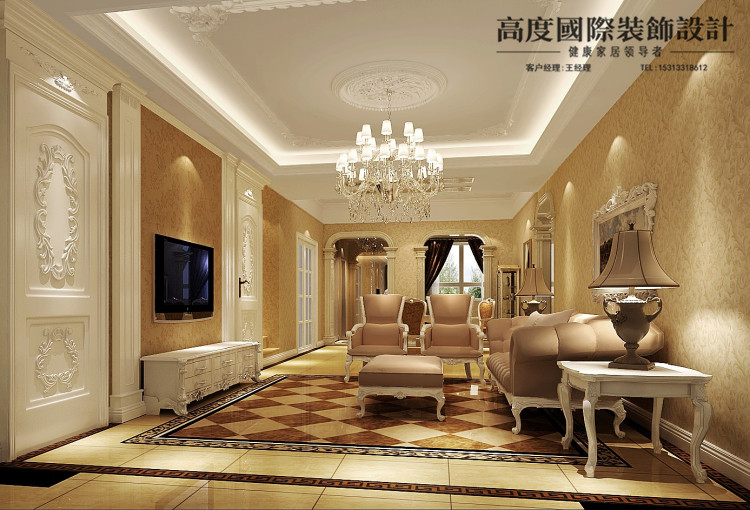 欧式 三居 80后 客厅图片来自高度国际宋书培在行宫御东园三居室装饰效果图的分享