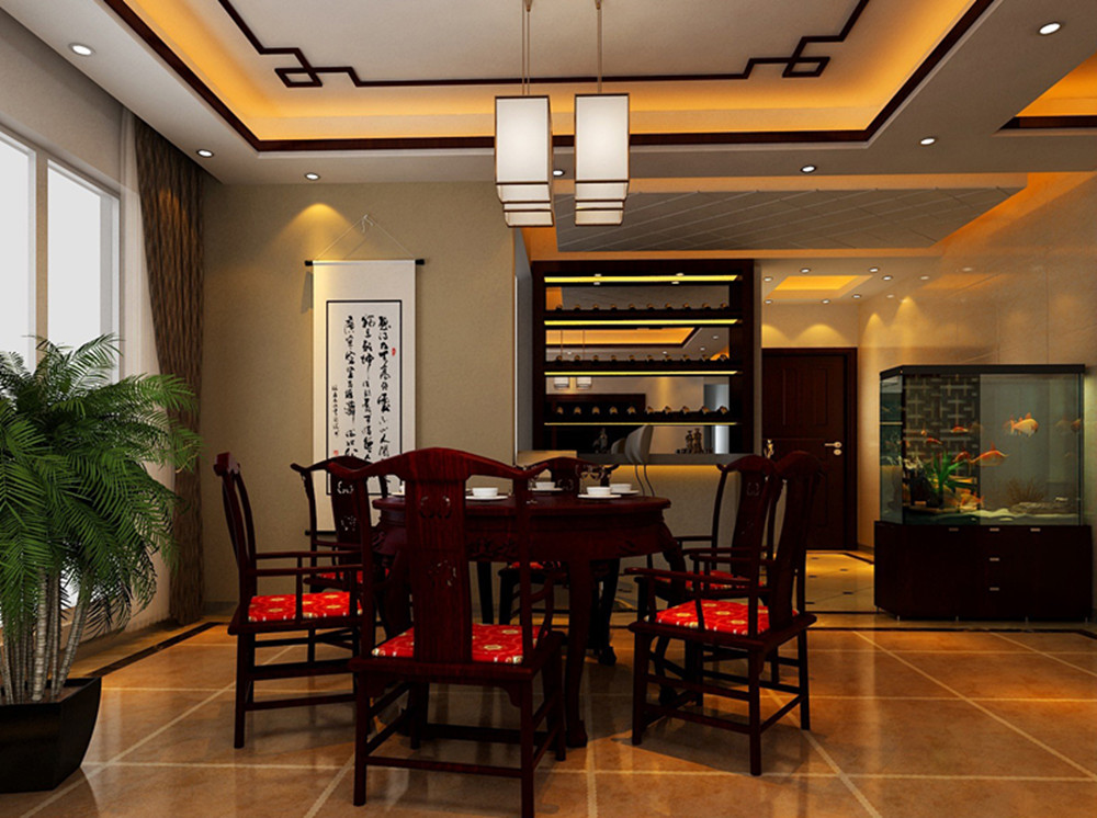 中式 四房 星辰时代 170平米 餐厅图片来自传承正能量在【星辰时代】中式舒适的三口之家的分享