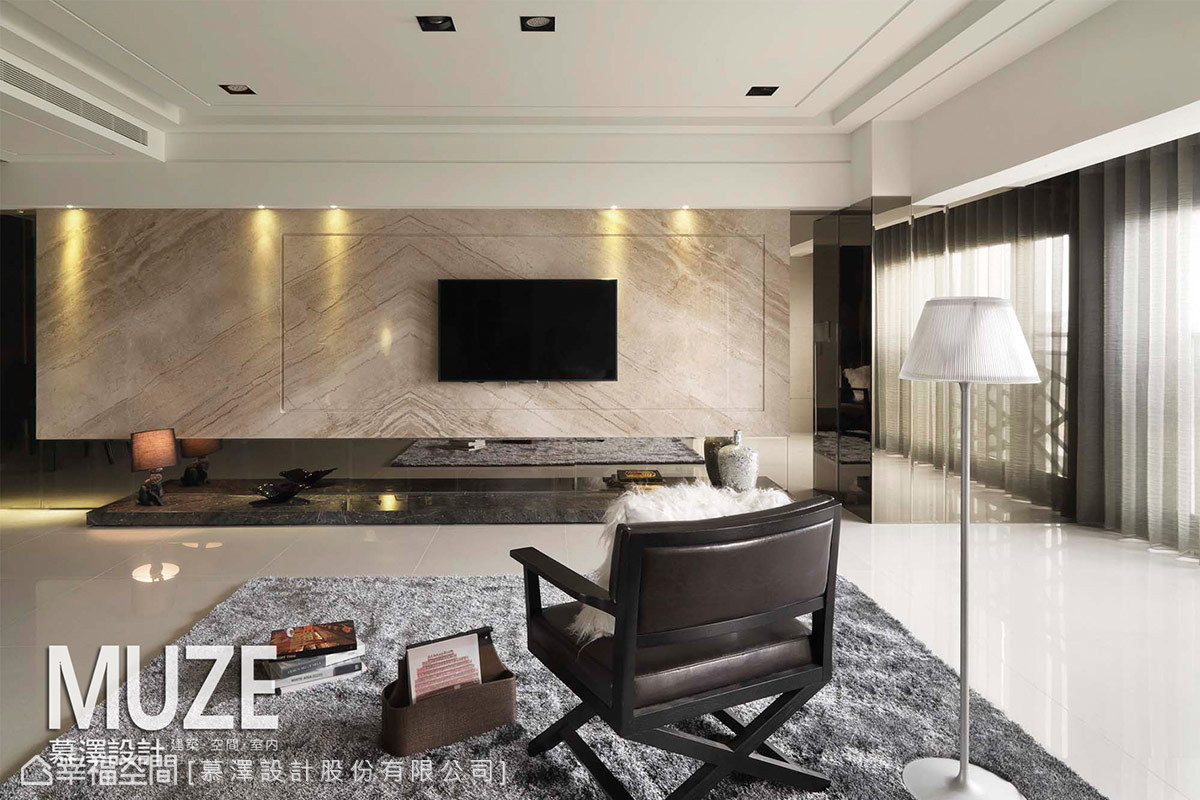 幸福空间 高端设计 现代风格 客厅图片来自幸福空间在148平清透 光感家的分享