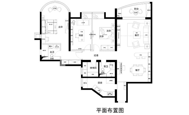 三居 别墅 户型图图片来自大宅别墅装修设计在珠江绿洲165㎡美式新家园的分享