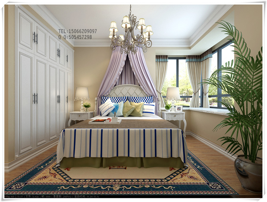 卧室图片来自青岛设计与装修在清新唯美的地中海风格案例的分享