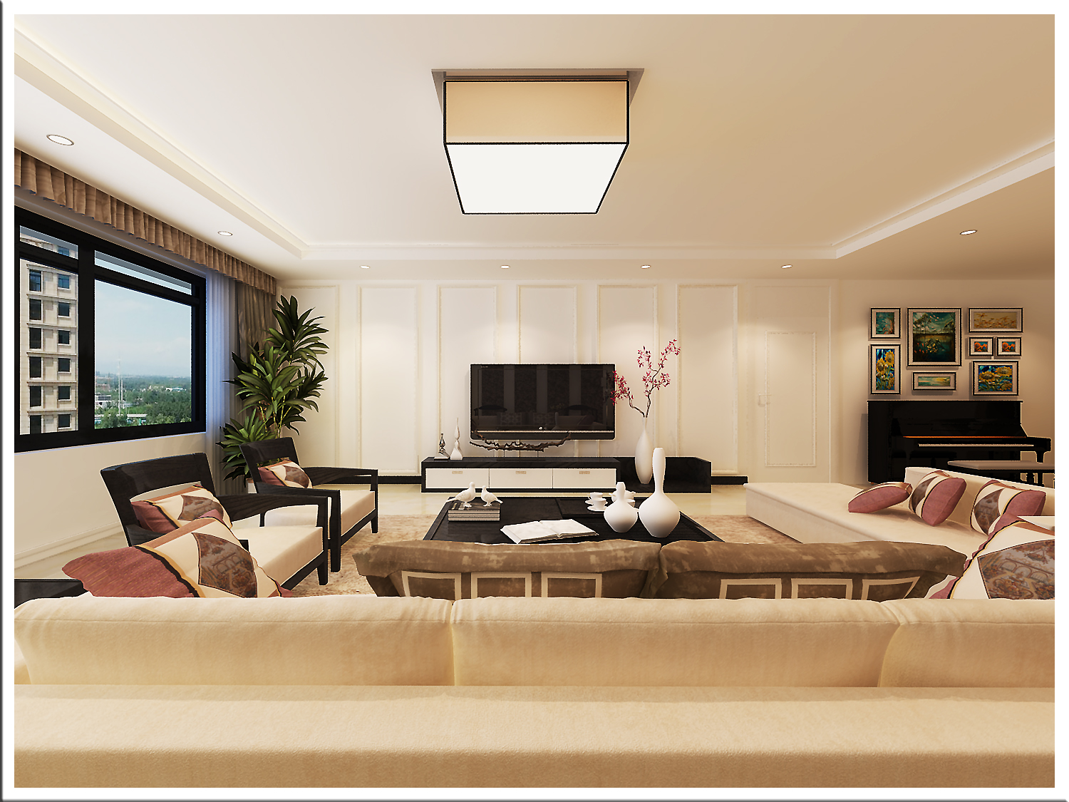 简约 欧式 混搭 三居 别墅 旧房改造 客厅图片来自蔷薇朵朵-粒儿在新中式的西山壹号院的分享