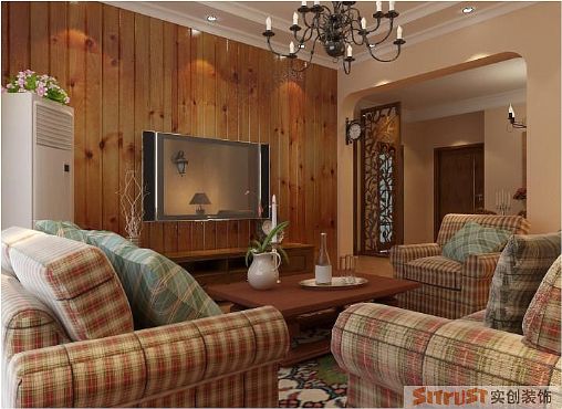 美式 客厅 客厅图片来自长沙实创装饰范范在美式乡村两居室的分享