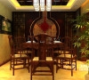 中国风的构成主要体现在传统家具（多为清明家具为主）装饰品及黑，红为主的装饰色彩上。室内多采用对称式的布局方式，格调高雅，造型朴素优美，色彩浓厚而成熟。