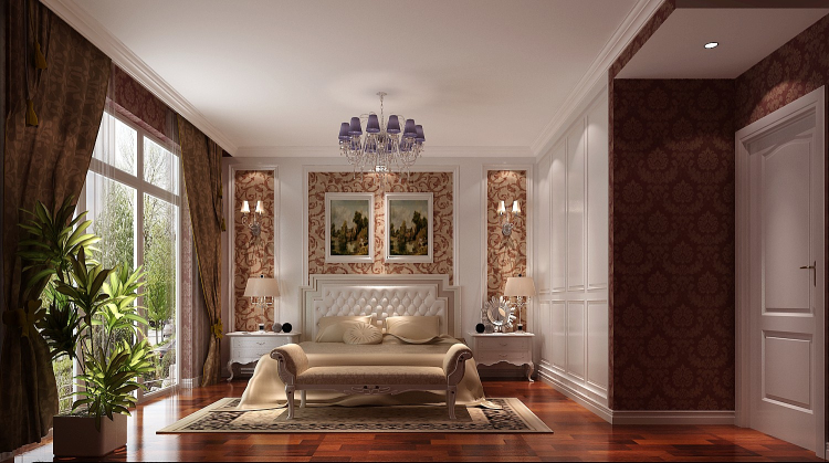 简欧 别墅 卧室图片来自高度国际宋书培在龙湖双珑原著  别墅装饰效果图的分享