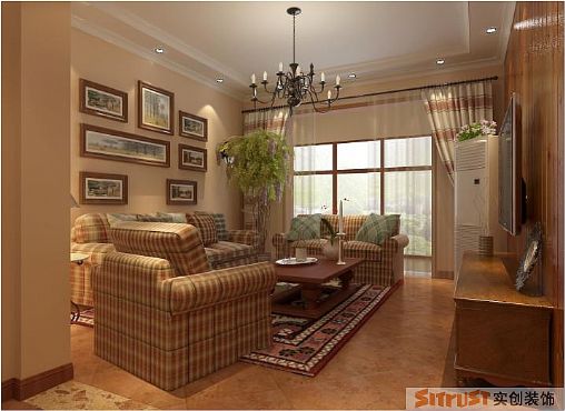美式 客厅 客厅图片来自长沙实创装饰范范在美式乡村两居室的分享