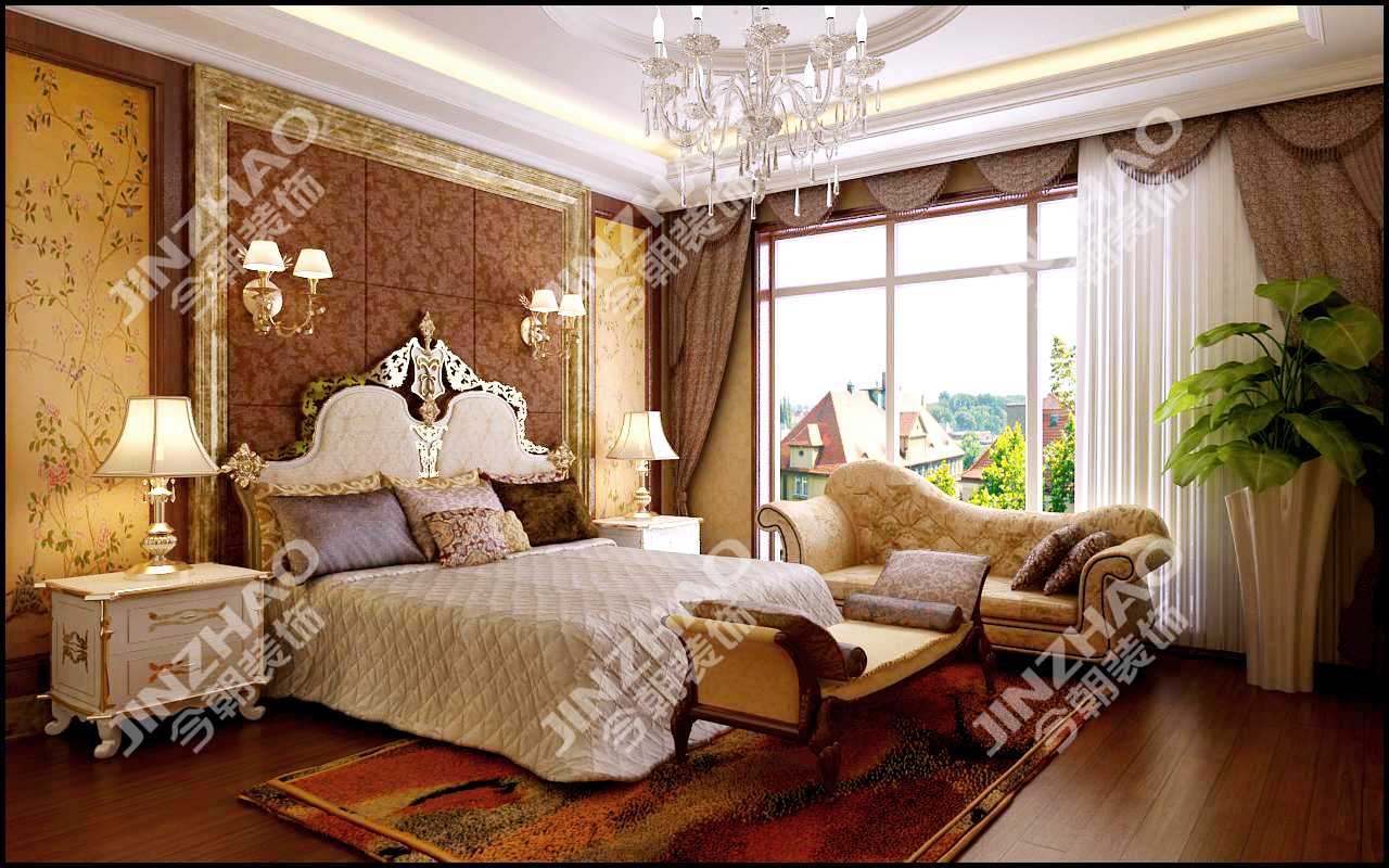 别墅 古典 卧室图片来自今朝装饰小俊在古典奢华设计的分享