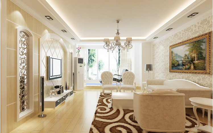 欧式 二居 小资 80后 白领 客厅图片来自大宅别墅装修设计在天海誉天下96㎡ 简约欧式的分享