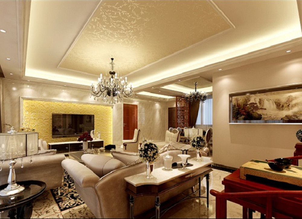 欧式 江南新苑 四居室 80后 客厅图片来自传承正能量在200平欧式典雅和大气、舒适美丽的分享