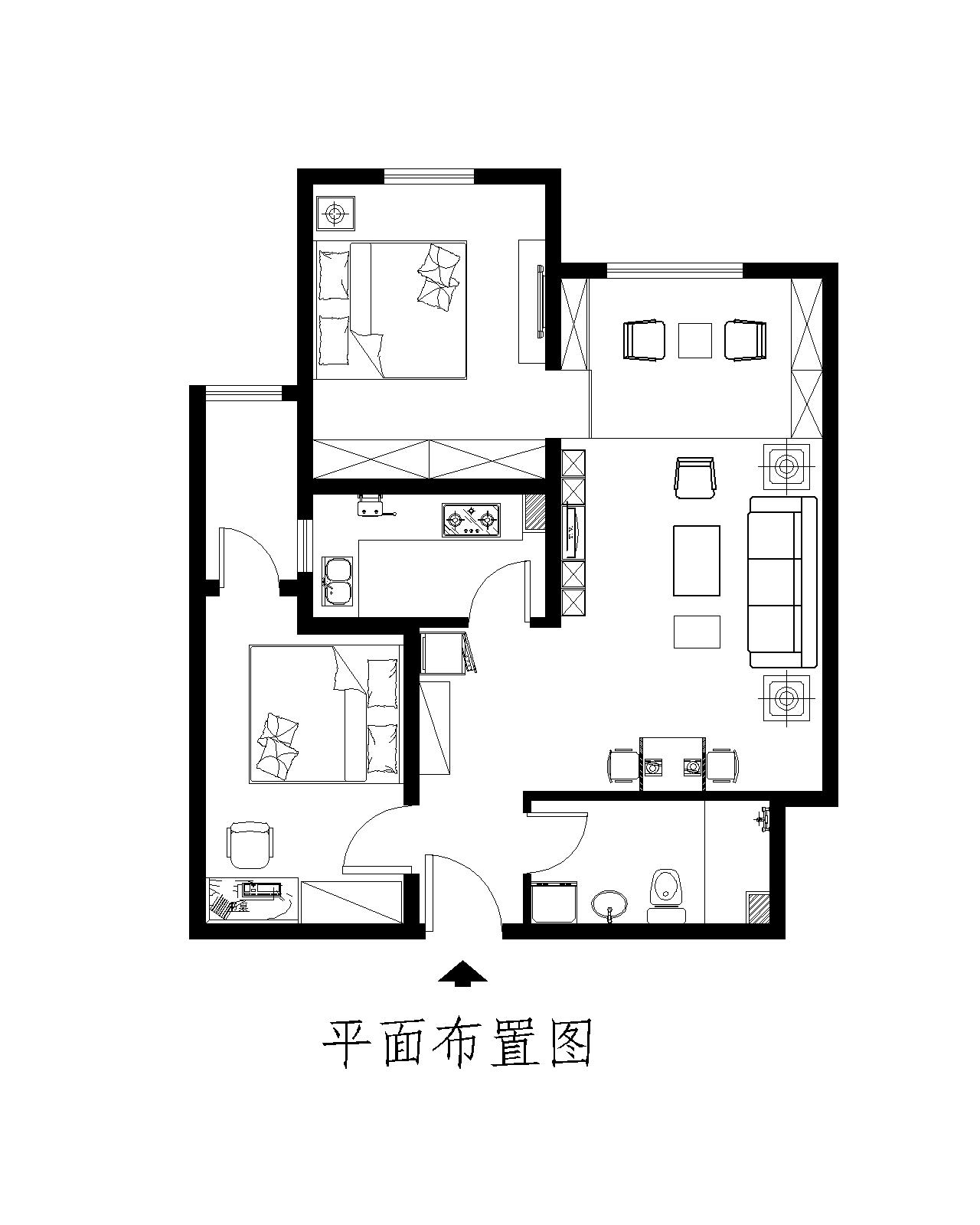 简约 一居 双合家园 户型图图片来自shichuangyizu在双合家园的分享