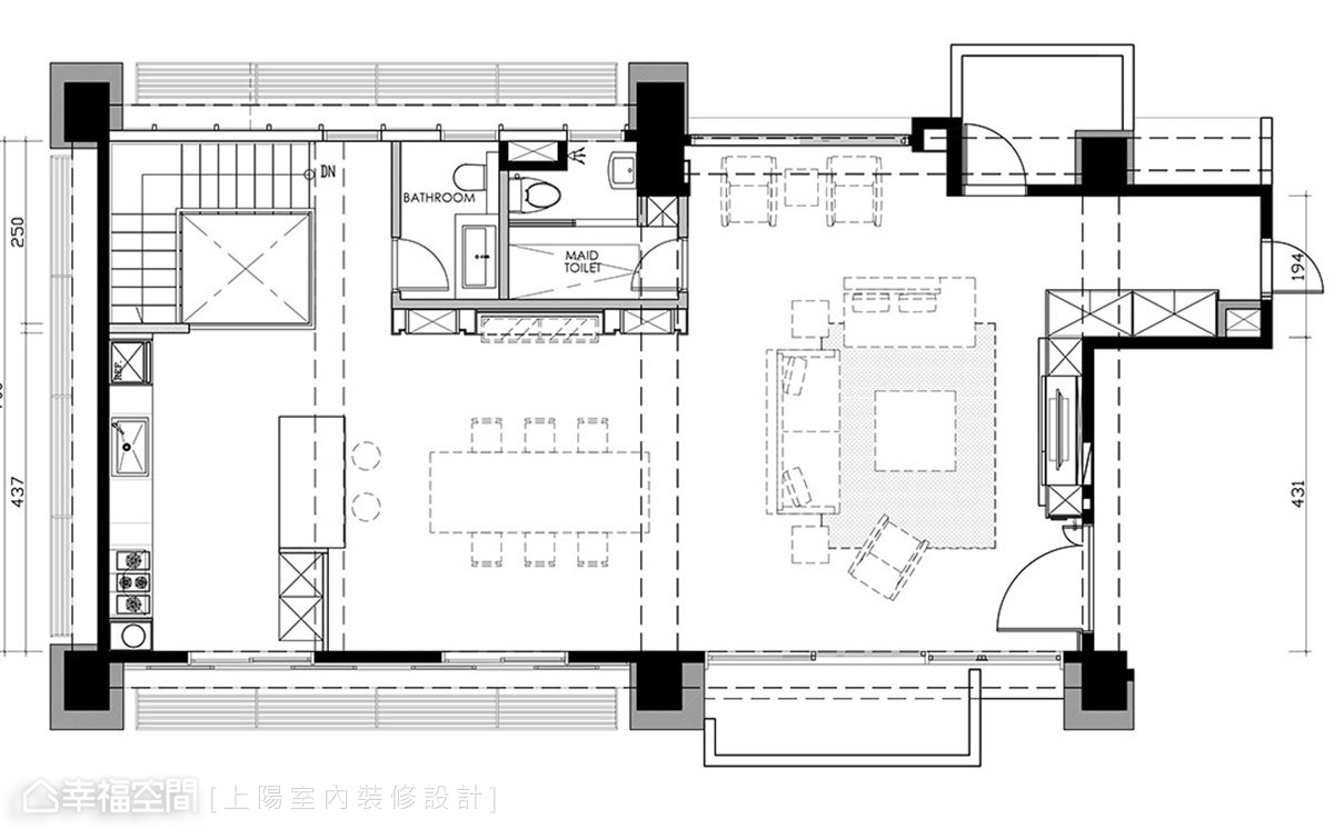 幸福空间 高端设计 台湾设计师 现代风格 户型图图片来自幸福空间在198平山城 摩登白屋的分享