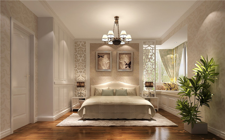 简欧 三居 白领 卧室图片来自高度国际宋书培在百合湾三居室装饰效果图的分享