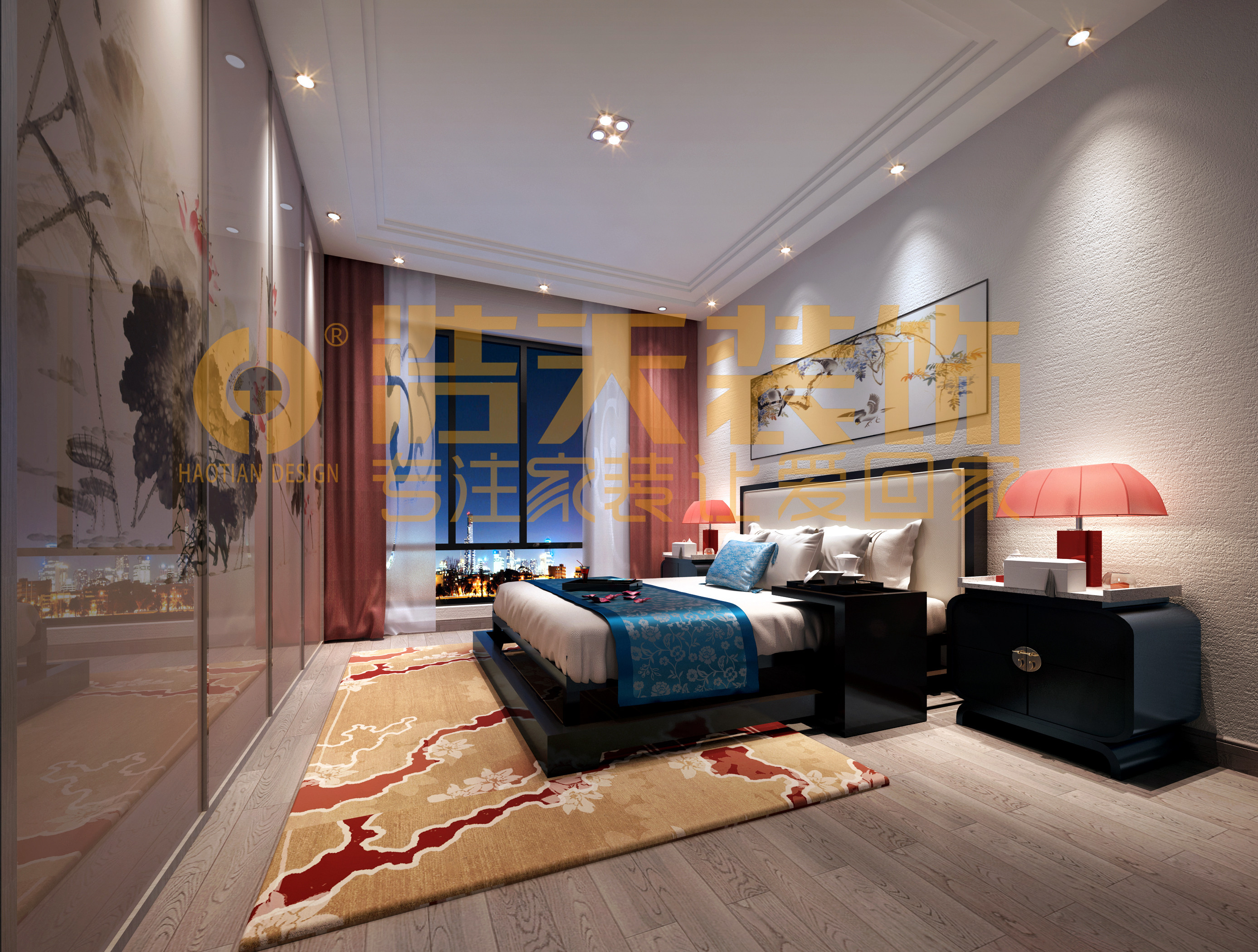 新中式 卧室图片来自深圳市浩天装饰在兰江山地欧总的分享