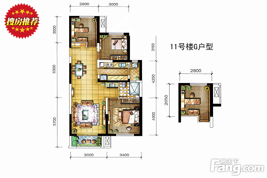 装修风格 智能家居 装修案例 简约风格 元洲装饰 西安元洲 欧式风格 户型图图片来自西安元洲装饰在金地翔悦天下两居室中式装修图的分享