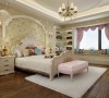 都城雅颂居欧式风格卧室设计案例效果图,成都装修设计找龙发装饰
