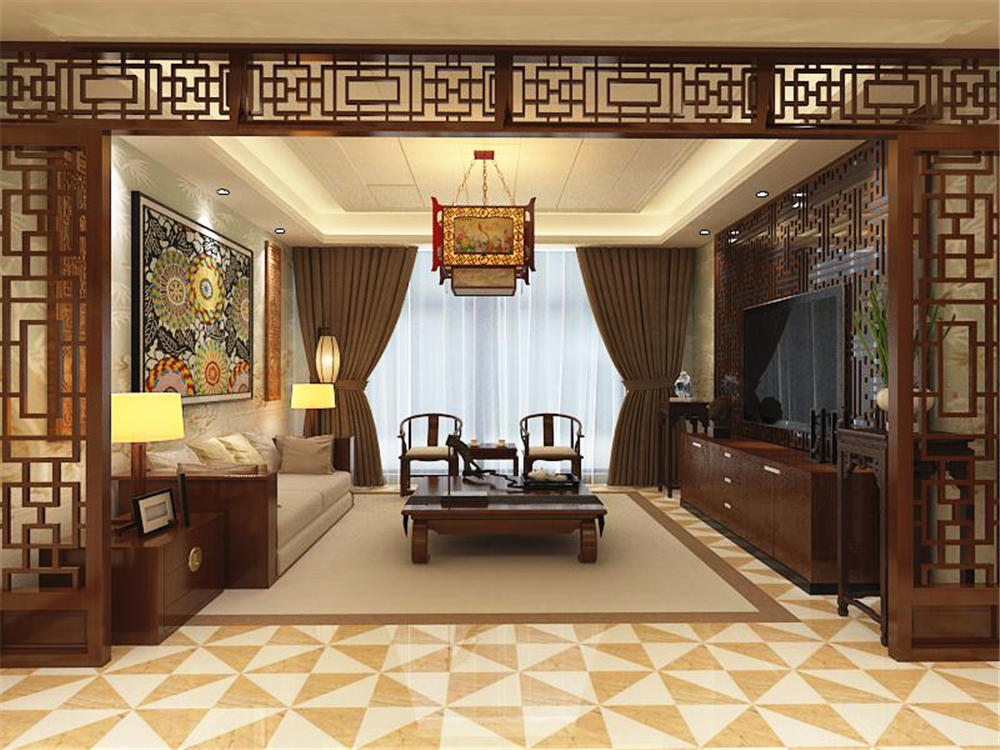 中式 二居 白领 收纳 80后 小资 客厅图片来自阳光力天装饰在阳光晶典-107.25㎡-中式的分享
