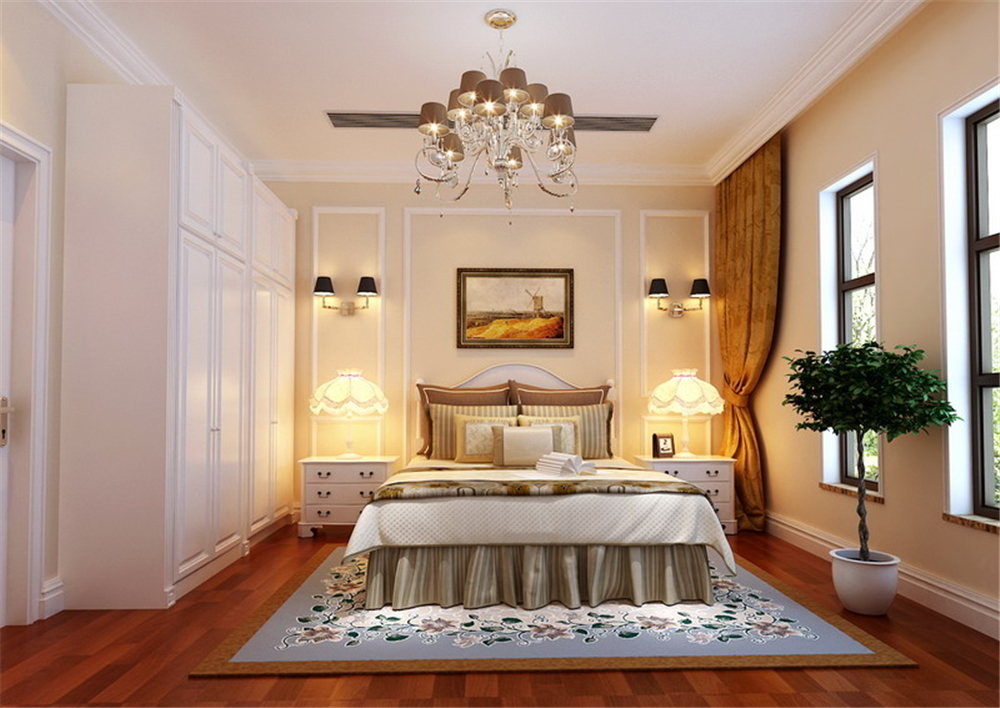 欧式 别墅 收纳 白领 小资 卧室图片来自实创装饰完美家装在潮白河孔雀城剑桥郡200平简欧风的分享