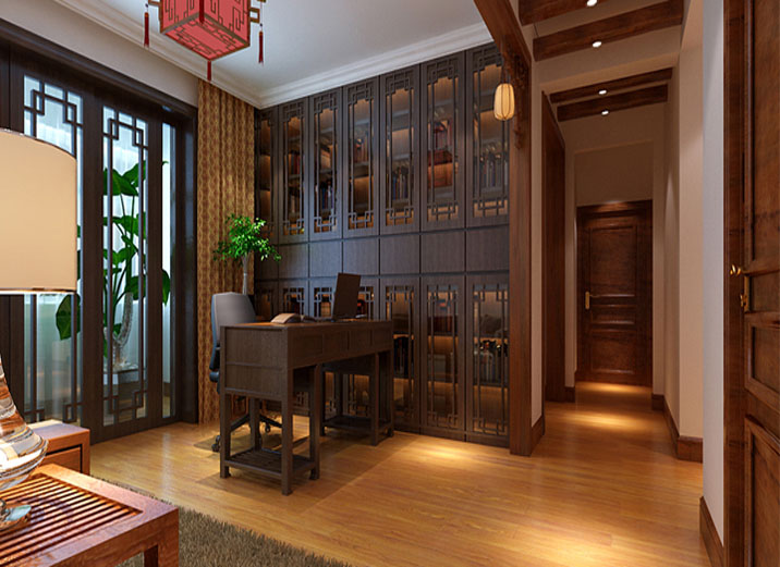 四居 中式风格 中式设计 四居室装修 书房图片来自实创装饰集团广州公司在古朴典雅三居室的分享