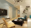 客厅在家居色彩的选择上，经常会使用那些鲜艳的纯色，而且面积较大。浅色调和木色相搭配，创造出舒适的居住氛围。