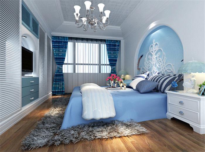 地中海 卧室图片来自今朝装饰李海丹在新华街二里蓝色地中海设计的分享