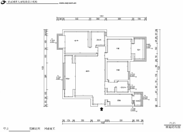 简约 三居 收纳 80后 小资 户型图图片来自西安城市人家装饰王凯在御锦城148平米现代简约风格设计的分享