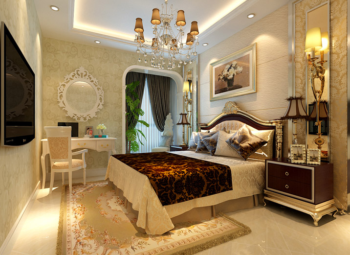 二居 三居 欧式 豪华 奢华 卧室图片来自实创装饰集团广州公司在高档华丽欧式美的分享