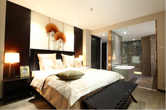新中式 实景样板间 实创装饰 白领 收纳 旧房改造 卧室图片来自北京实创装饰在闲庭新中式风格实景样板间的分享